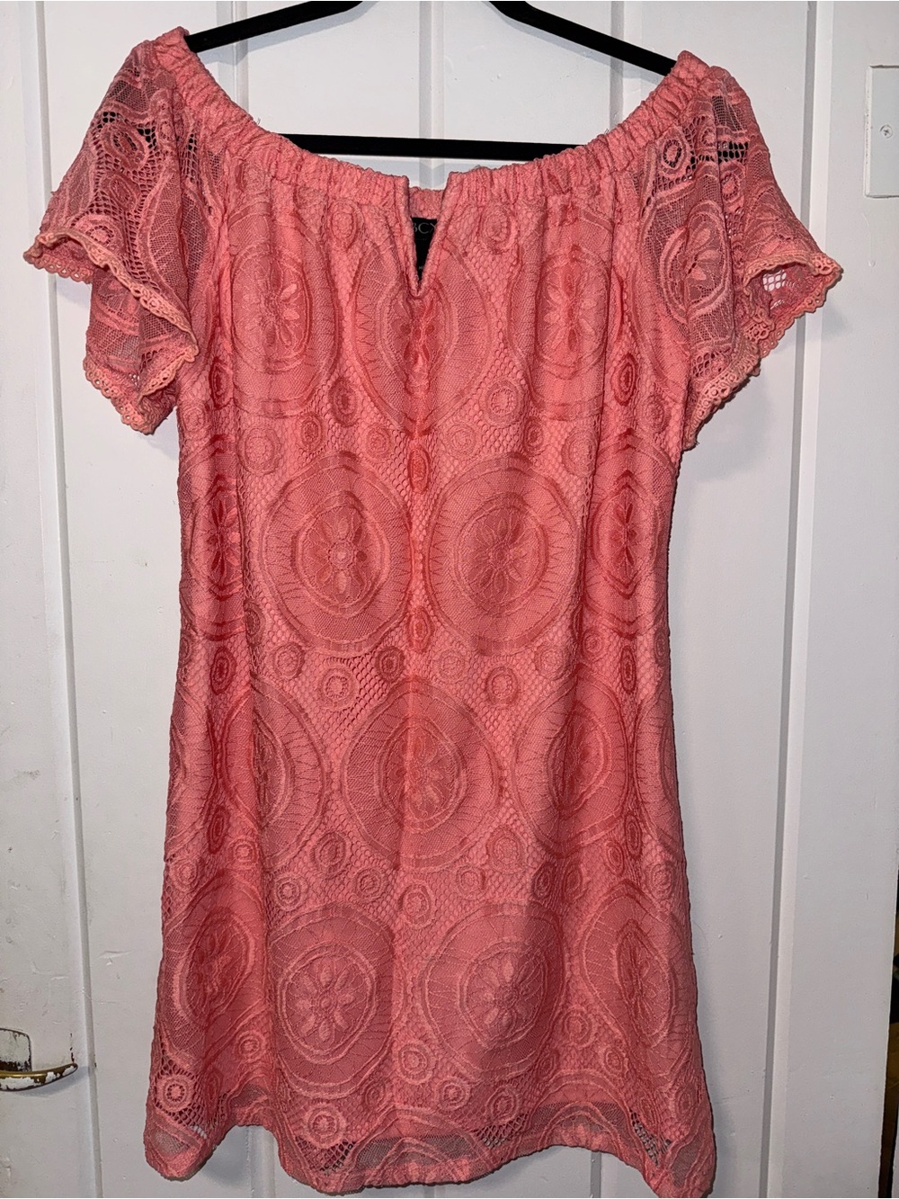 BCX Coral Lace Off-Shoulder Mini Dress